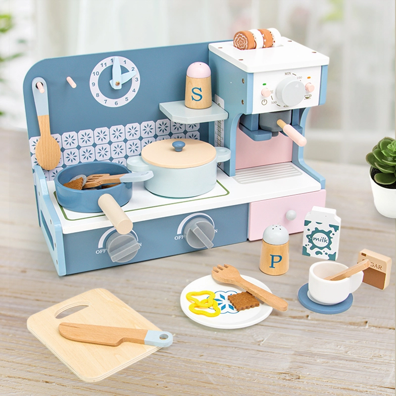 Kids Wooden Kitchen Stove Pretend Cooking Playset - 20+ pcs (5551007-KABI_0190)