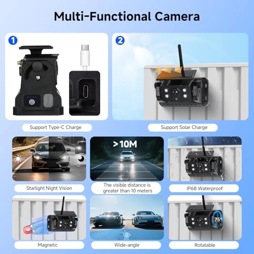 7 "IPS HD Backup Camera - Night Vision Wireless 1080P