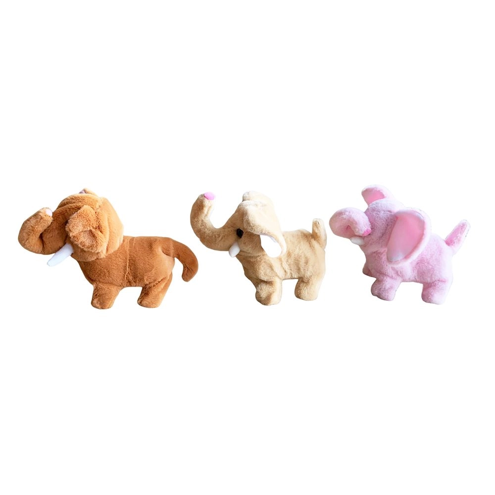 Electronic Walking Plush Elephant - Color May Vary 1 Pc