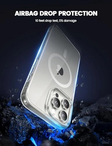 Case for iPhone 16 Pro Max Clear Back Phone Bumper Cover with MagSafe for iPhone 16 Pro Max