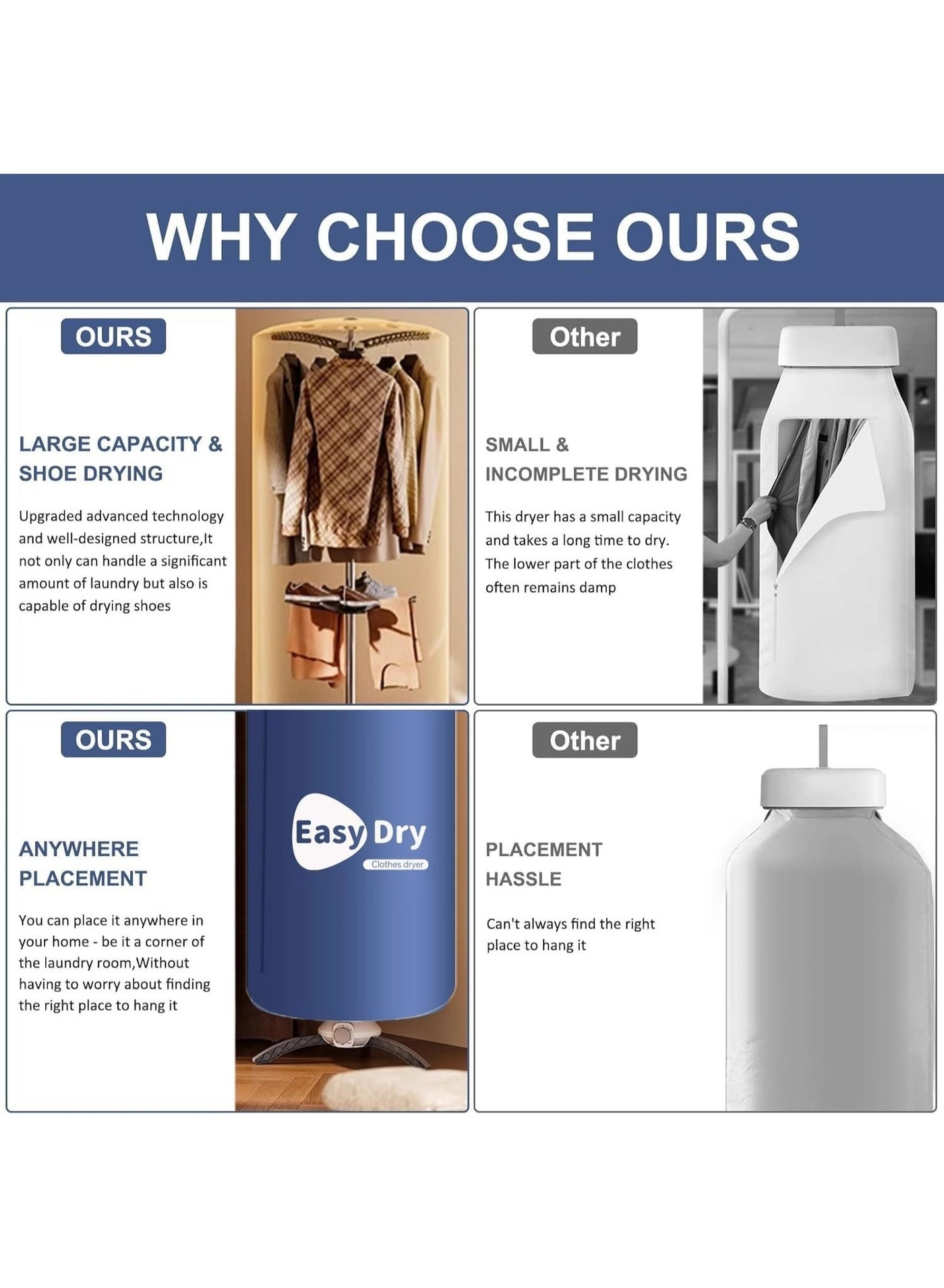 Portable Clothes Dryer - 900W