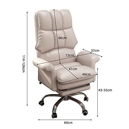 Desk Chair - PU Leather Brown High Back