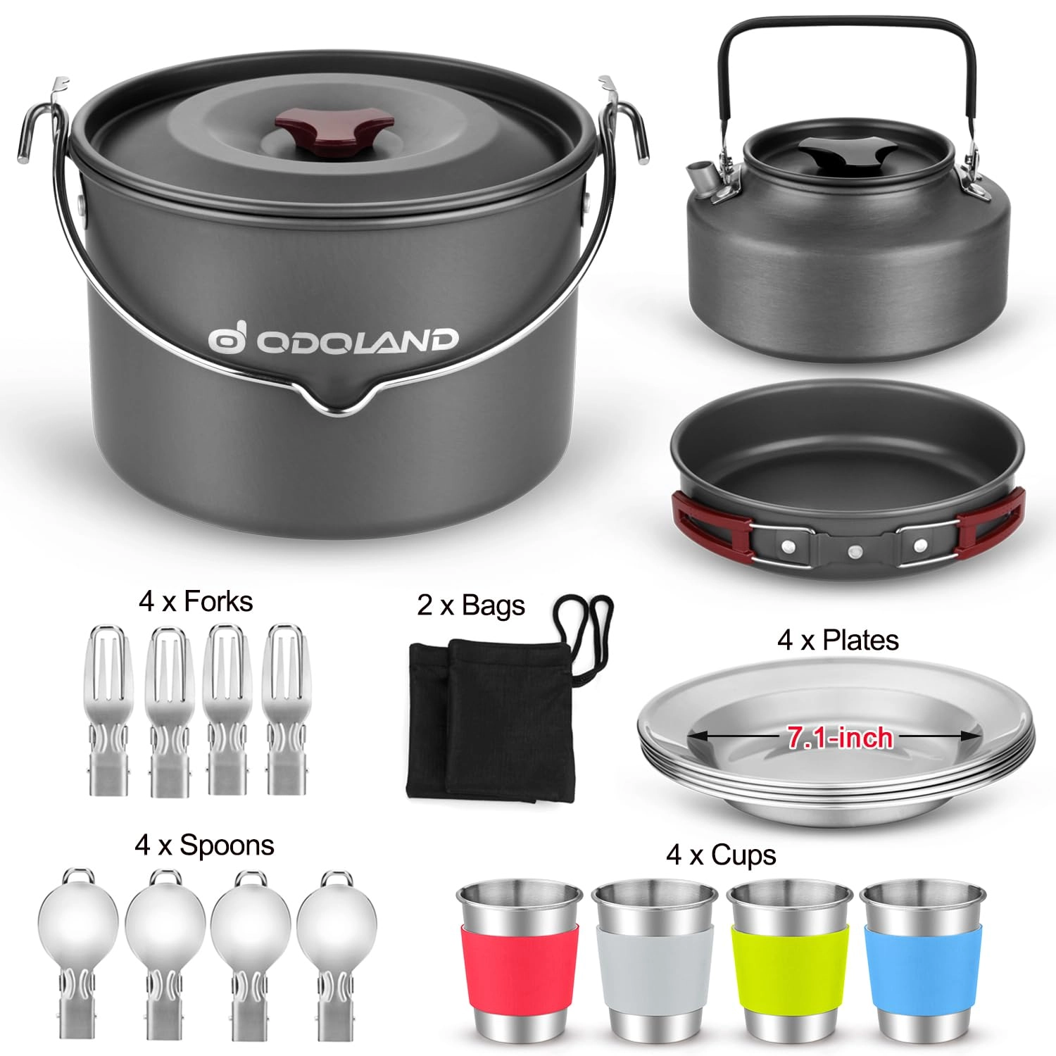 Camping Cookware Mess Kit - 22pcs