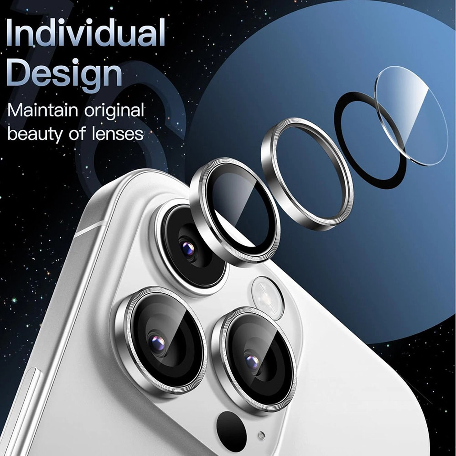 HD Tempered Glass Camera Lens Protector for iPhone 16 Pro / iPhone 16 Pro Max