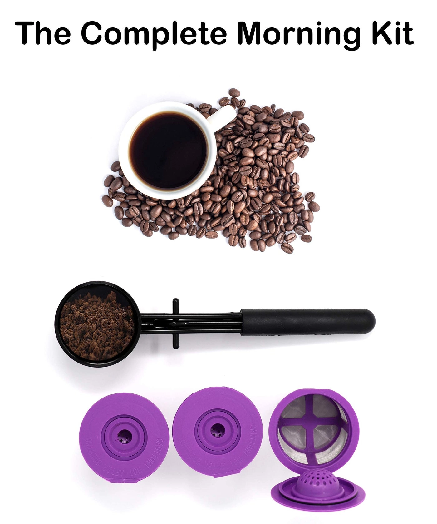 Reusable K-Cups Coffee Filter Pod - 3 Pack Coffee Scoop Funnel