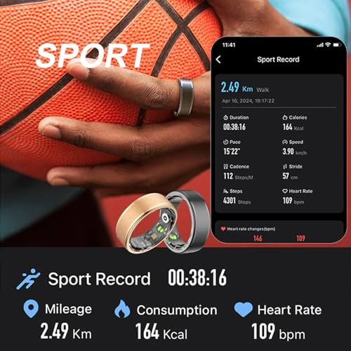 Smart Ring - Heart rate monitor Blood oxygen saturation Sleep Monitoring