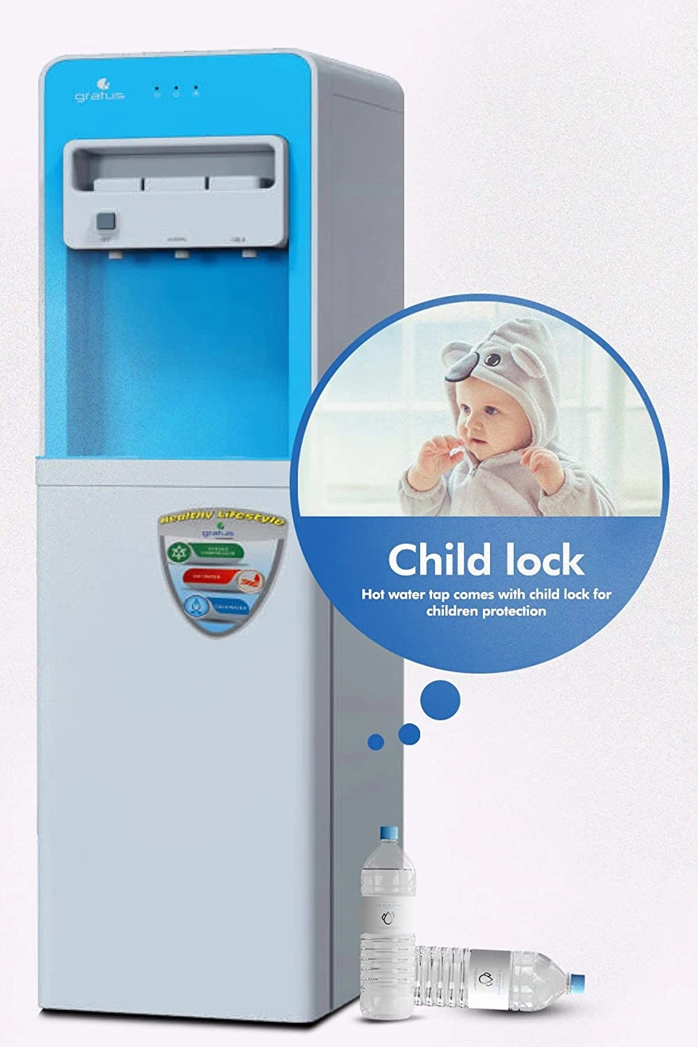 GWD2132ACFCW - Hot & Cold 3 Tap Floor Standing