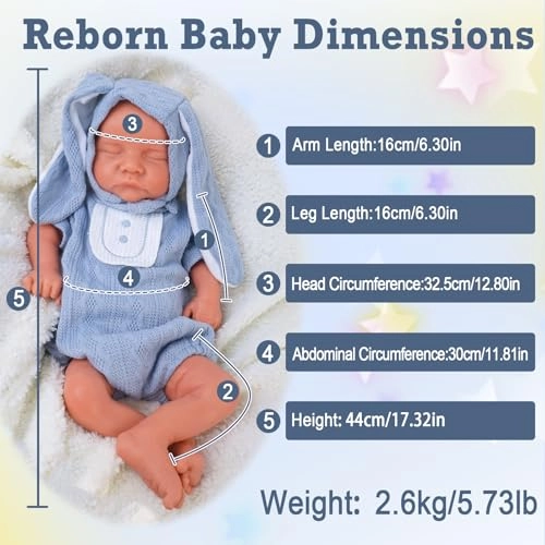 Reborn Baby Doll - 17 Inch Full Silicone Boy Ages 14+