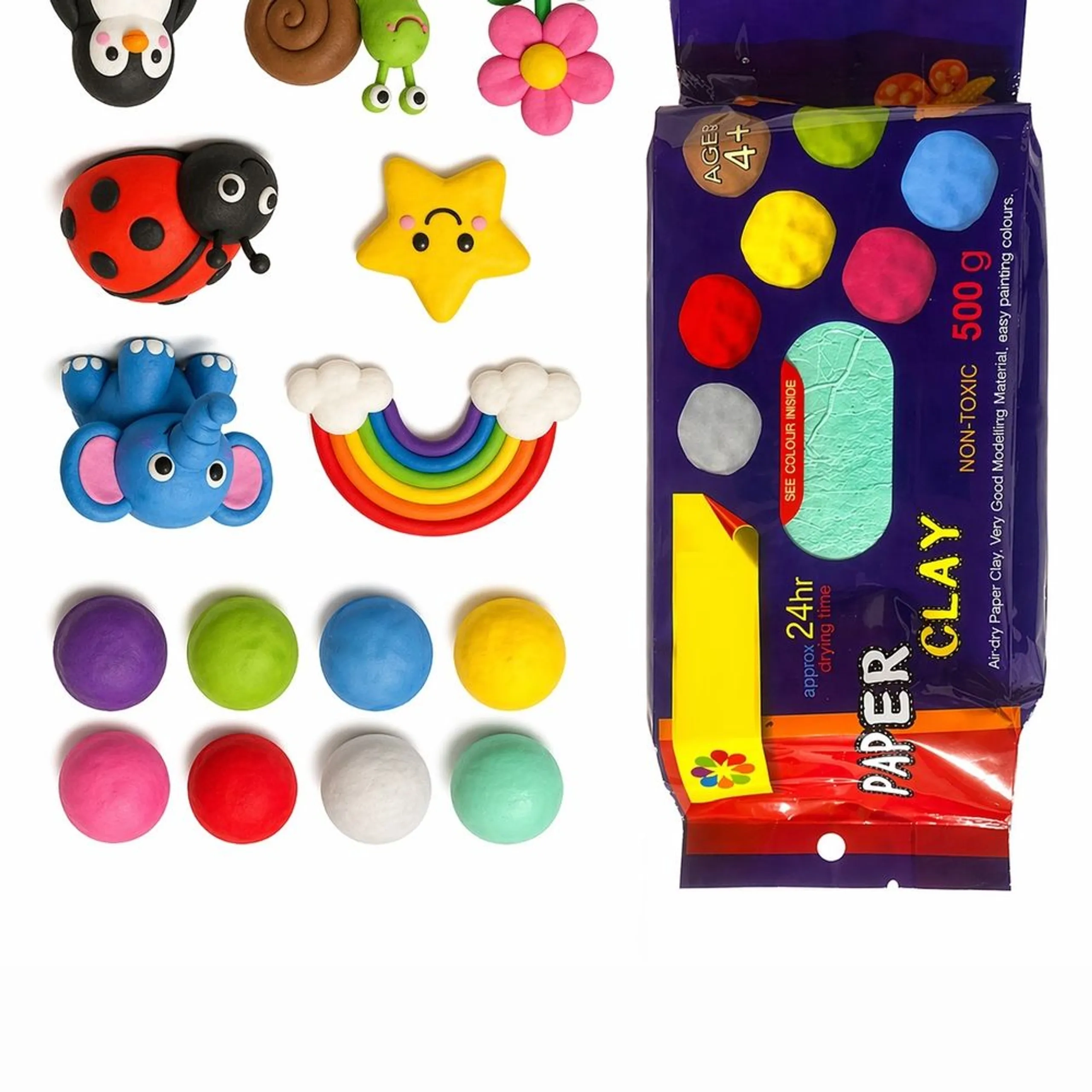Paper Clay Mache - 500g 12pcs.