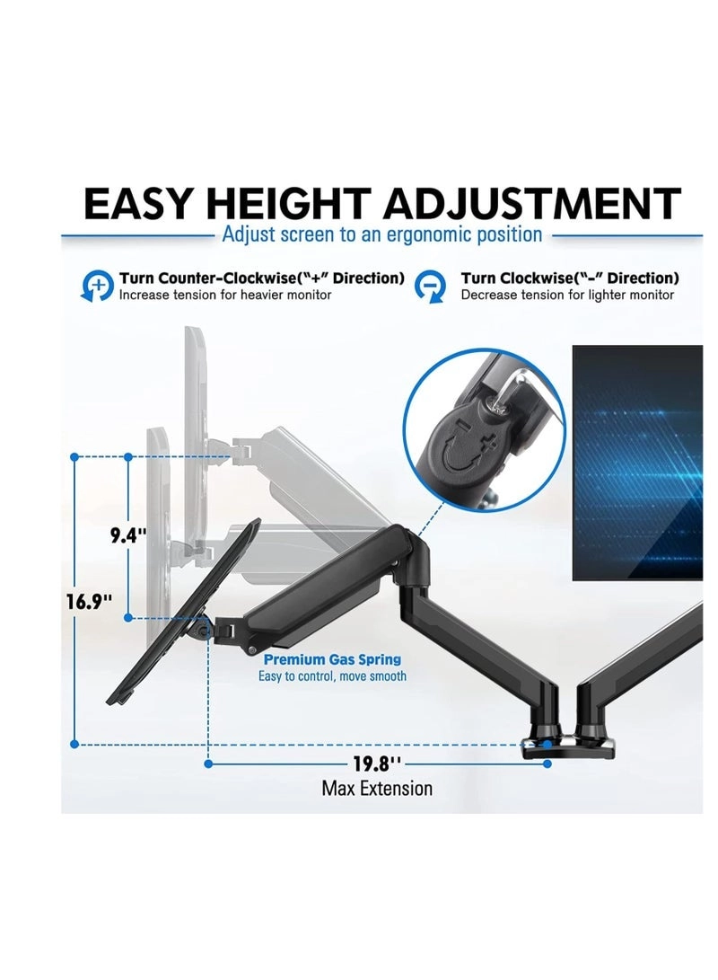 Dual Monitor Stand - Dual 13-32 inch VESA 75/100mm