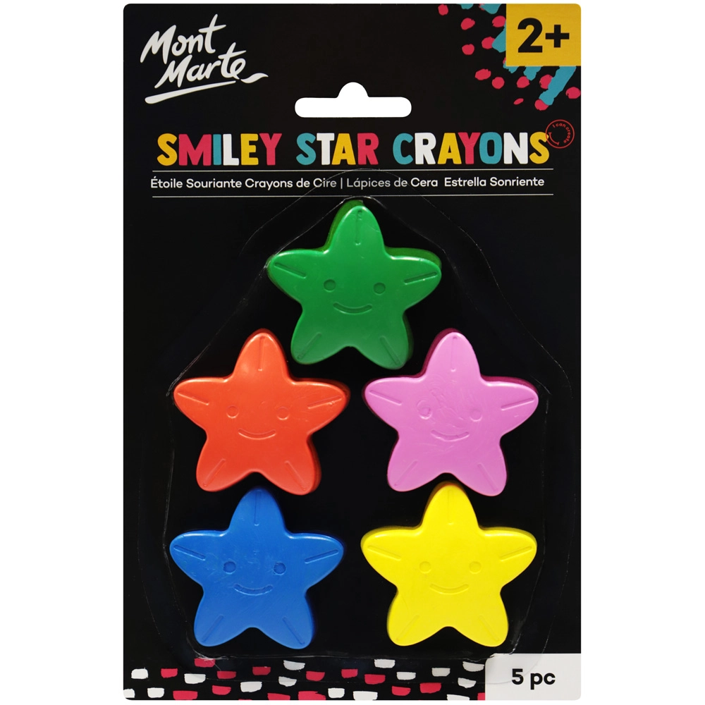 Mont Marte Smiley Star Crayons - 5Pc