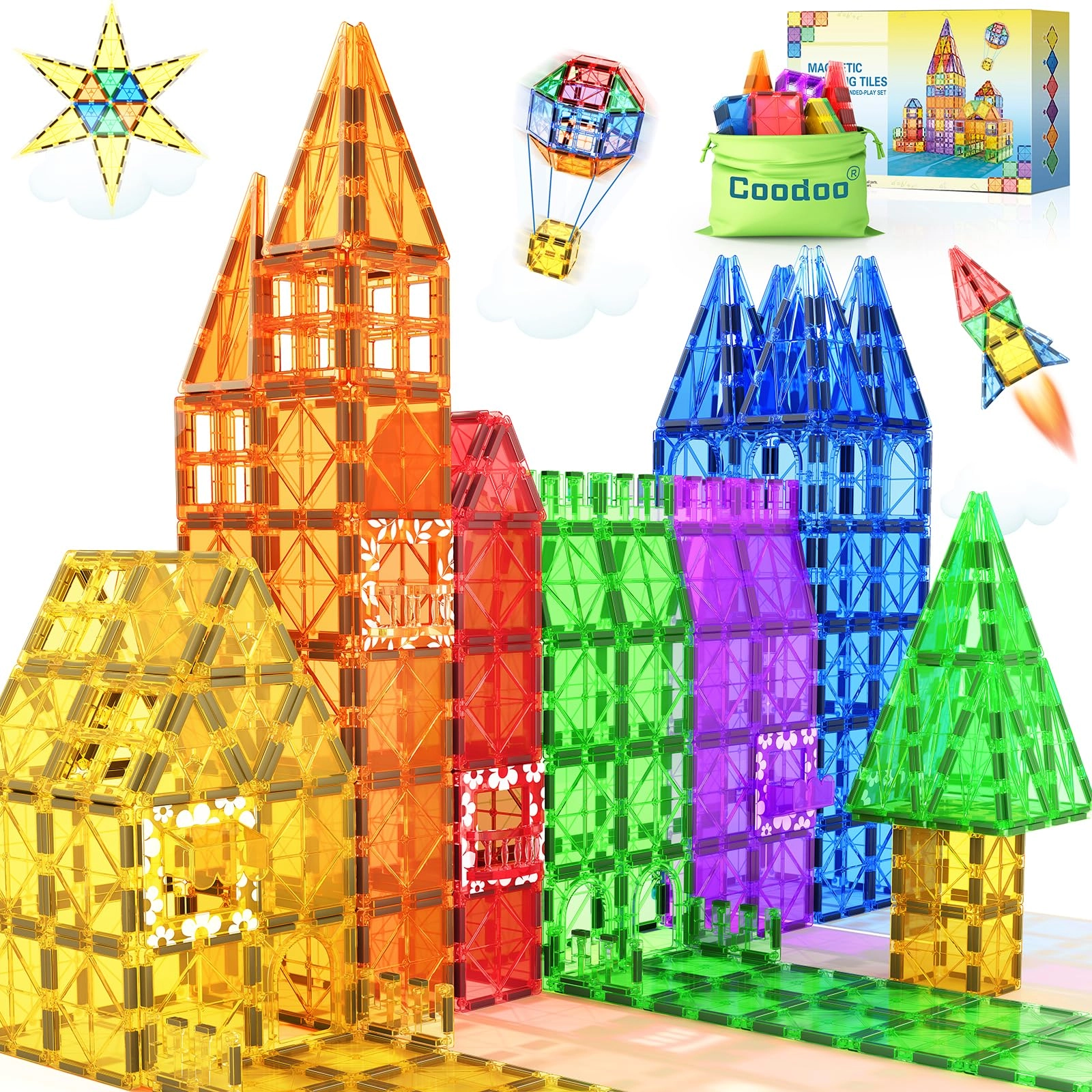 Coodoo magnetic tiles - 60pcs
