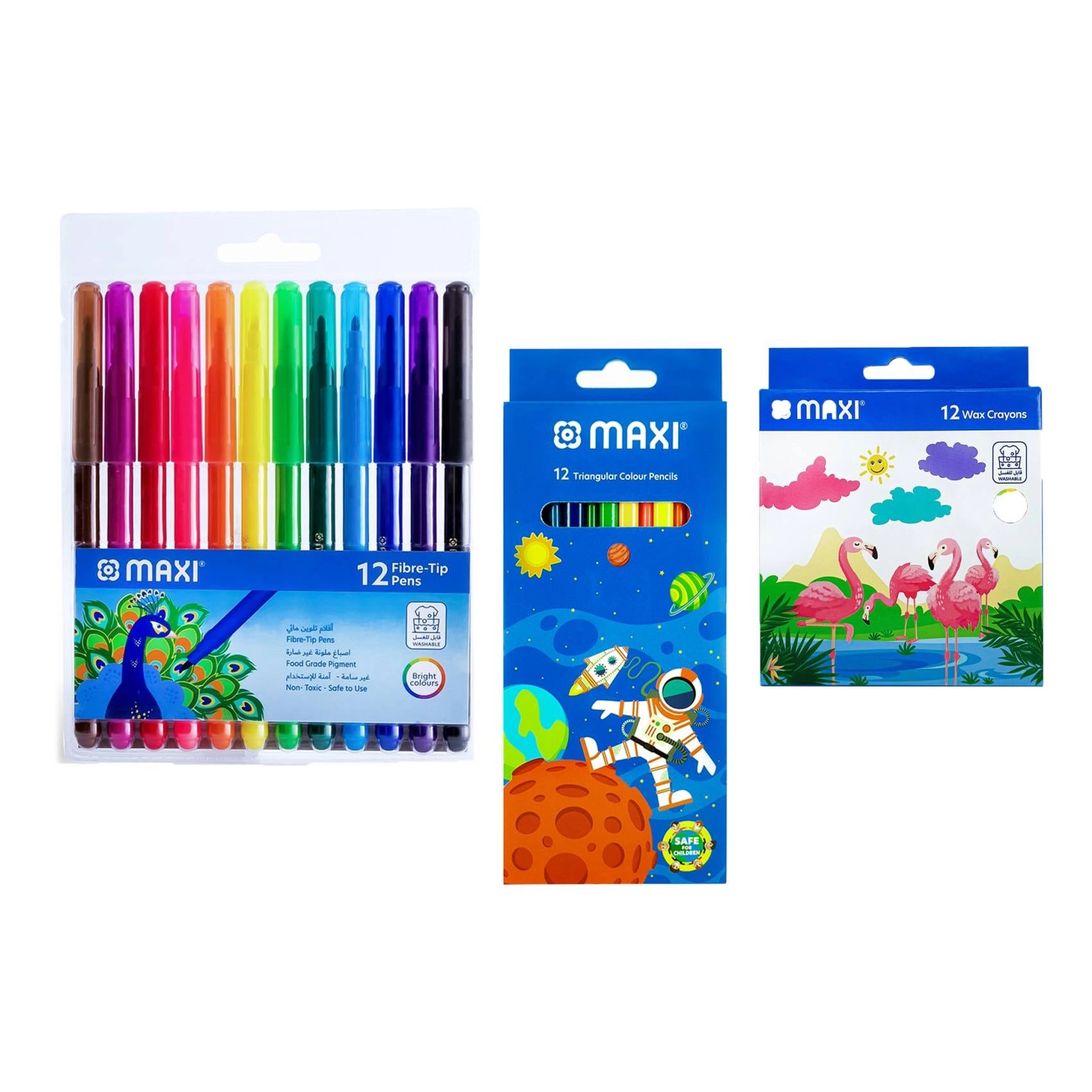 School Stationery Kit - Wax Crayons Colour Pencils Accessories