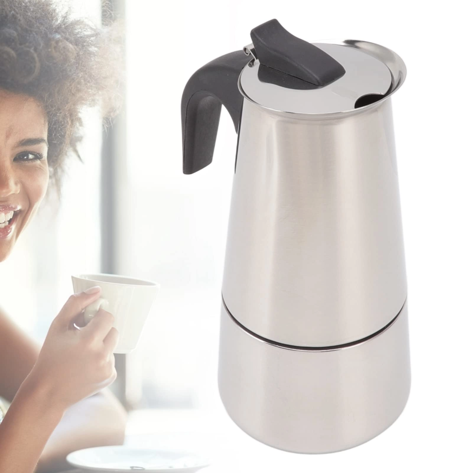 Moka Pot - 300ml Stainless Steel Portable