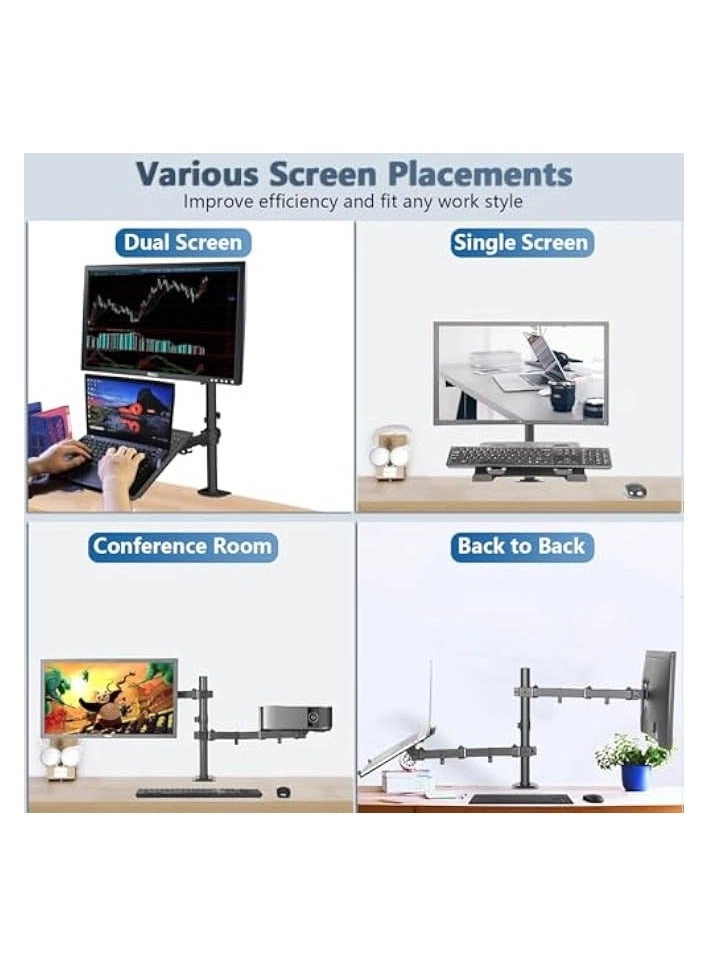 Dual Monitor Stand - 32 Inch 75mm x 75mm or 100mm x 100mm