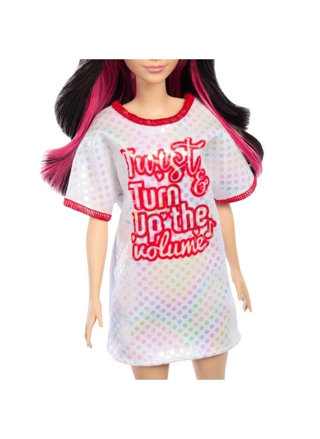 Barbie Fashionistas #214 - Black Wavy Hair Twist ‘n’ Turn Dress 65th Anniversary Ages 3+