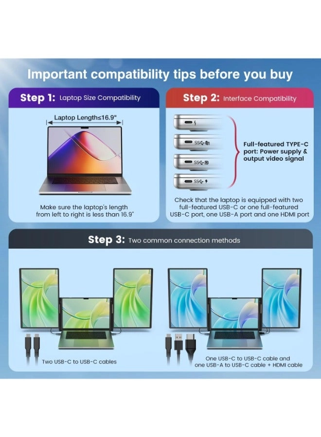 Portable Laptop Monitor Extender - V2-N2 16.1 Inches 1920 x 1200