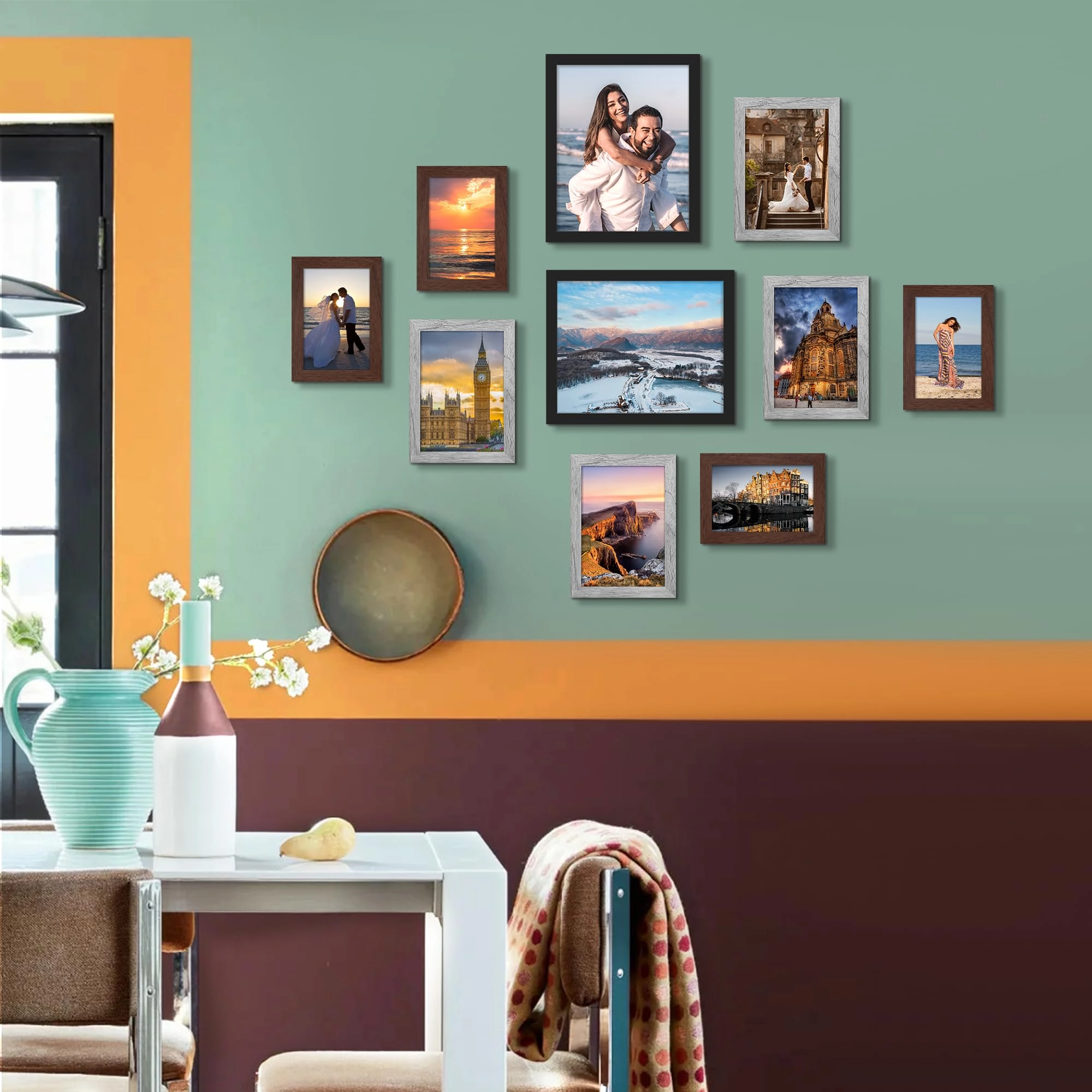 10 Pack Picture Frames - 8x10, 5x7, 4x6