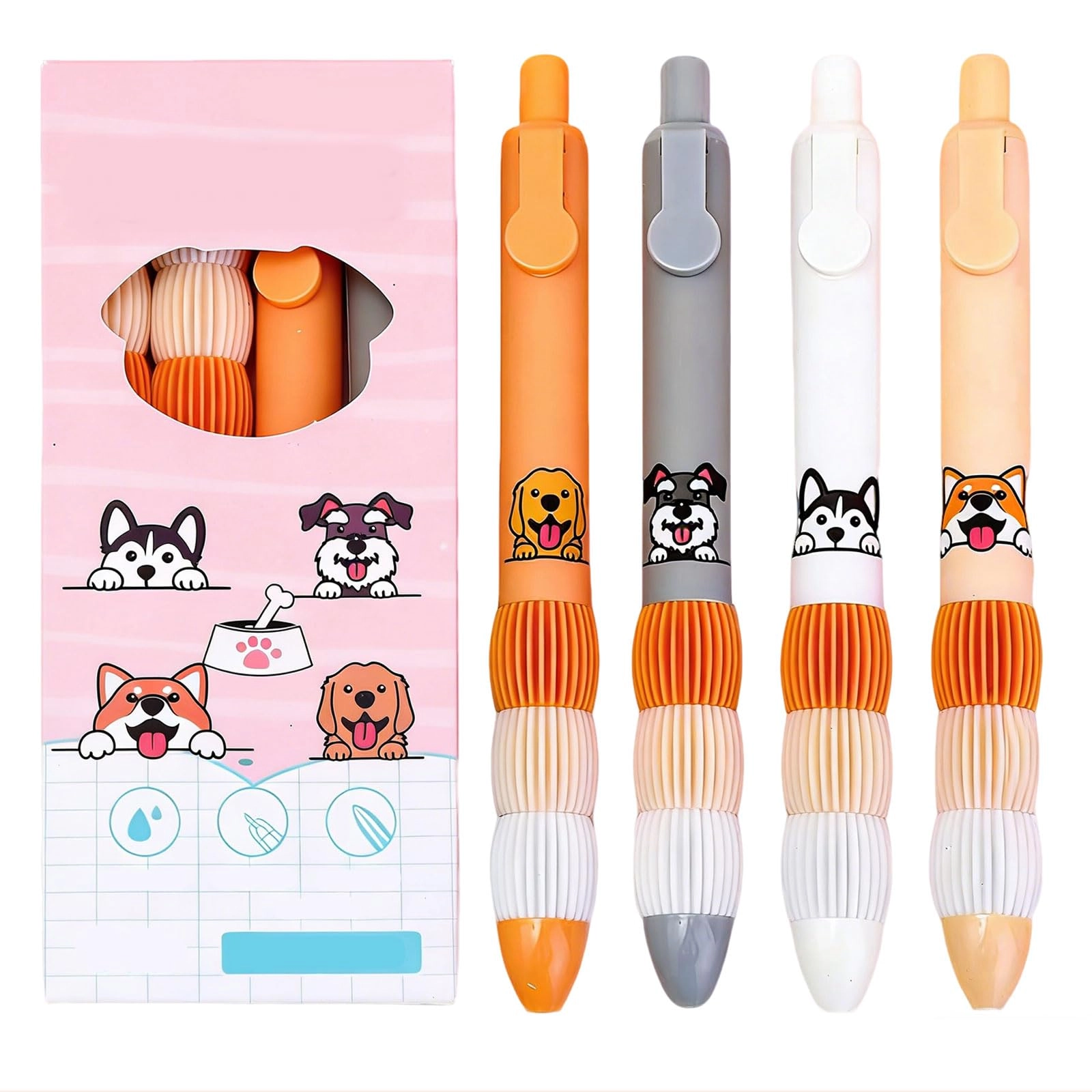 Retractable Gel Pens - 4 Pcs 0.5mm