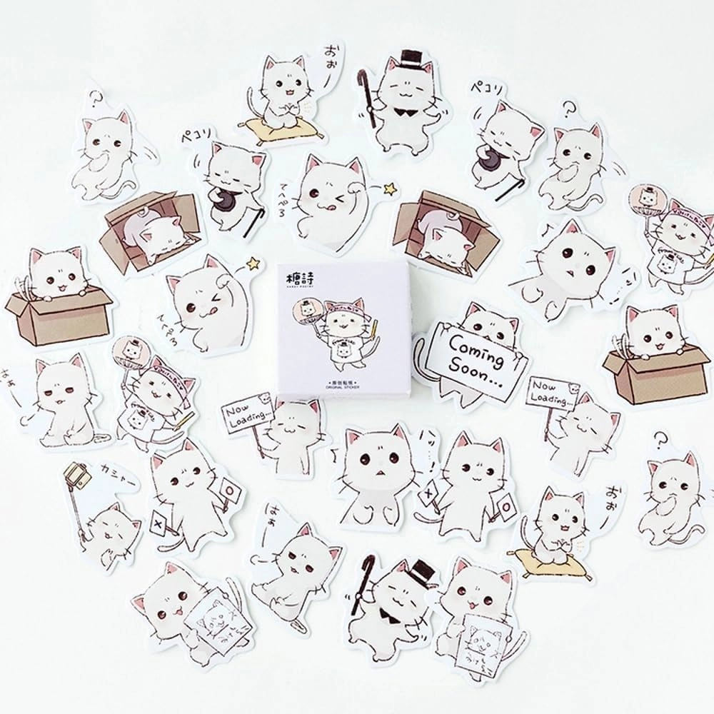 obujopal Cute Cat Stickers - 45pcs