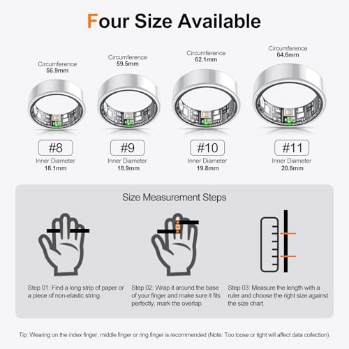 Smart Ring - Size #10 Sliver IP68 Waterproof