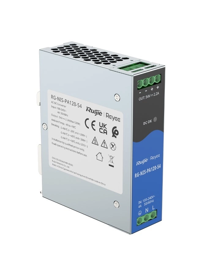 RG-NIS-PA120-54 - 54V 120W IEEE 802.3af/at/bt Gigabit