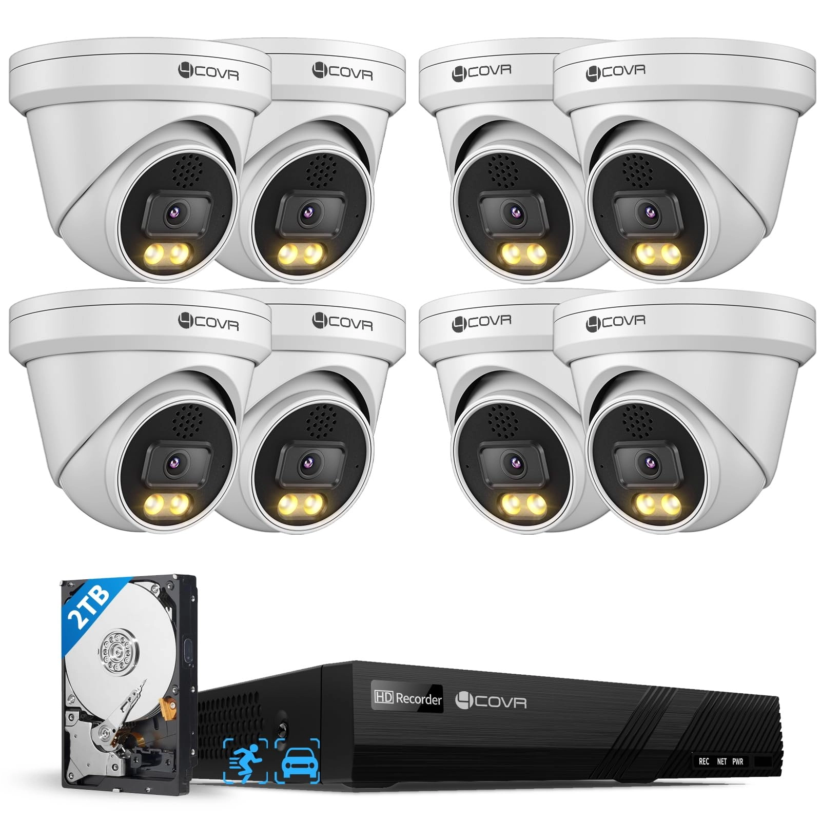 4COVR 8CH NVR + 8MP Dome IP Camera
