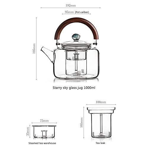 Glass Tea Boiler - high borosilicate glass|PC material 1000 milliliter