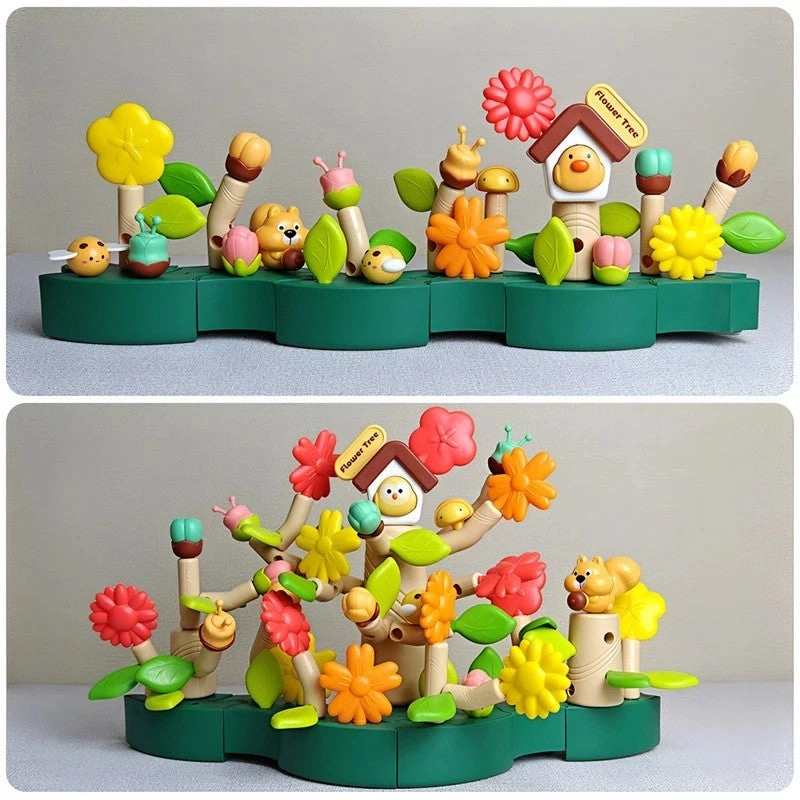 Flower Tree Building Blocks - 65pcs Garden