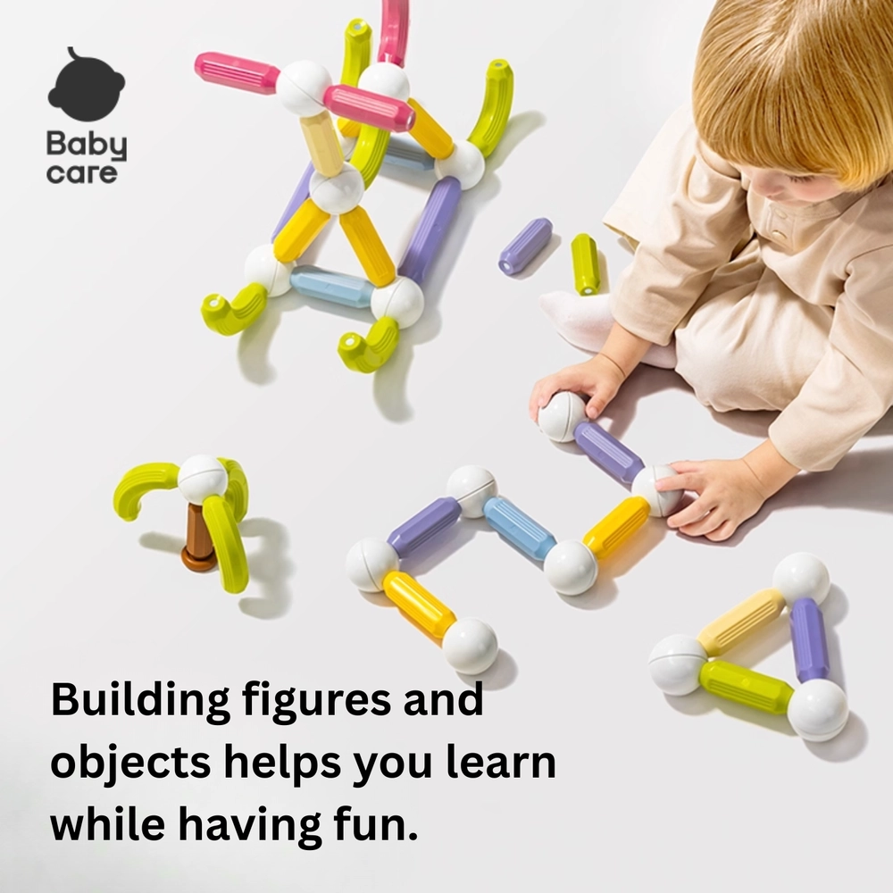 Magnetic Building Stick Blocks - Transportation 60 pcs