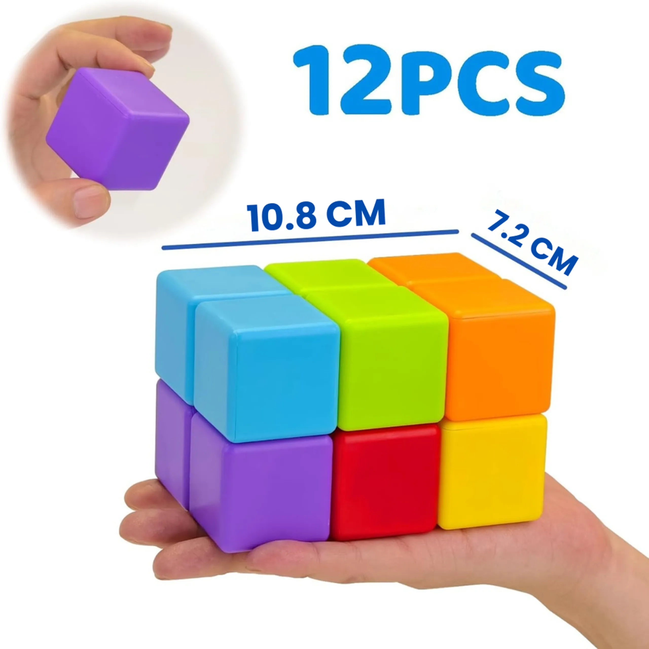 Magnetic Building Blocks - 12 pcs