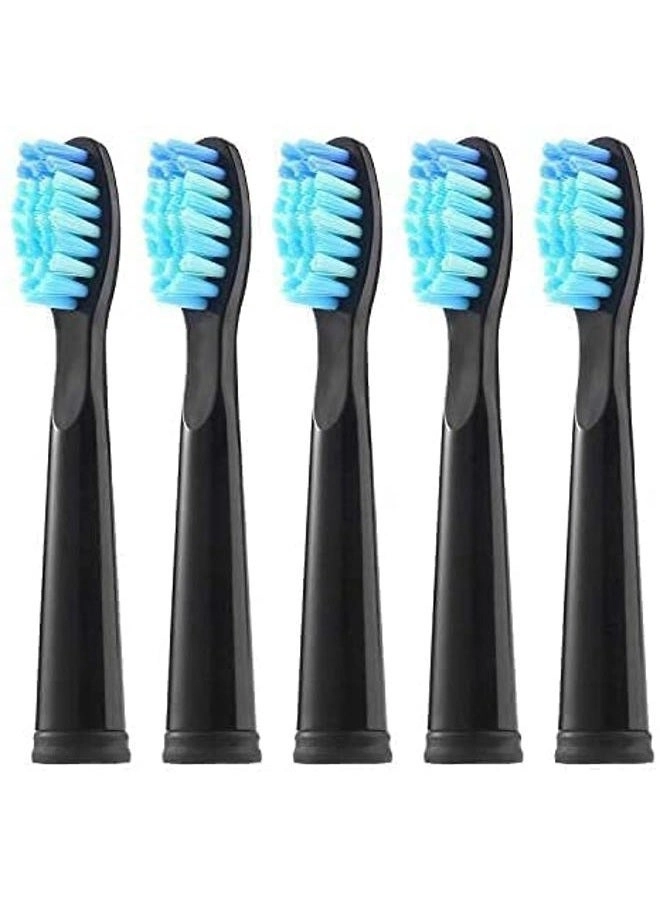 Smarterrcare Electric Toothbrush Replacement Heads - 5 Count Black