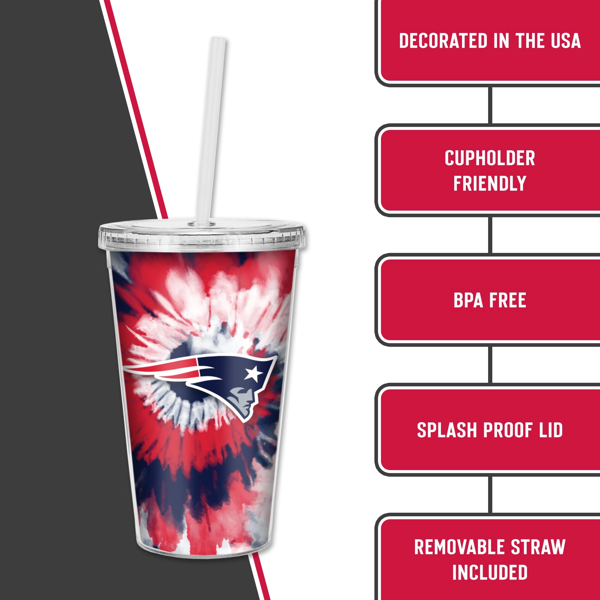NFL Football Metallic Tie Dye Tumbler - 473ml