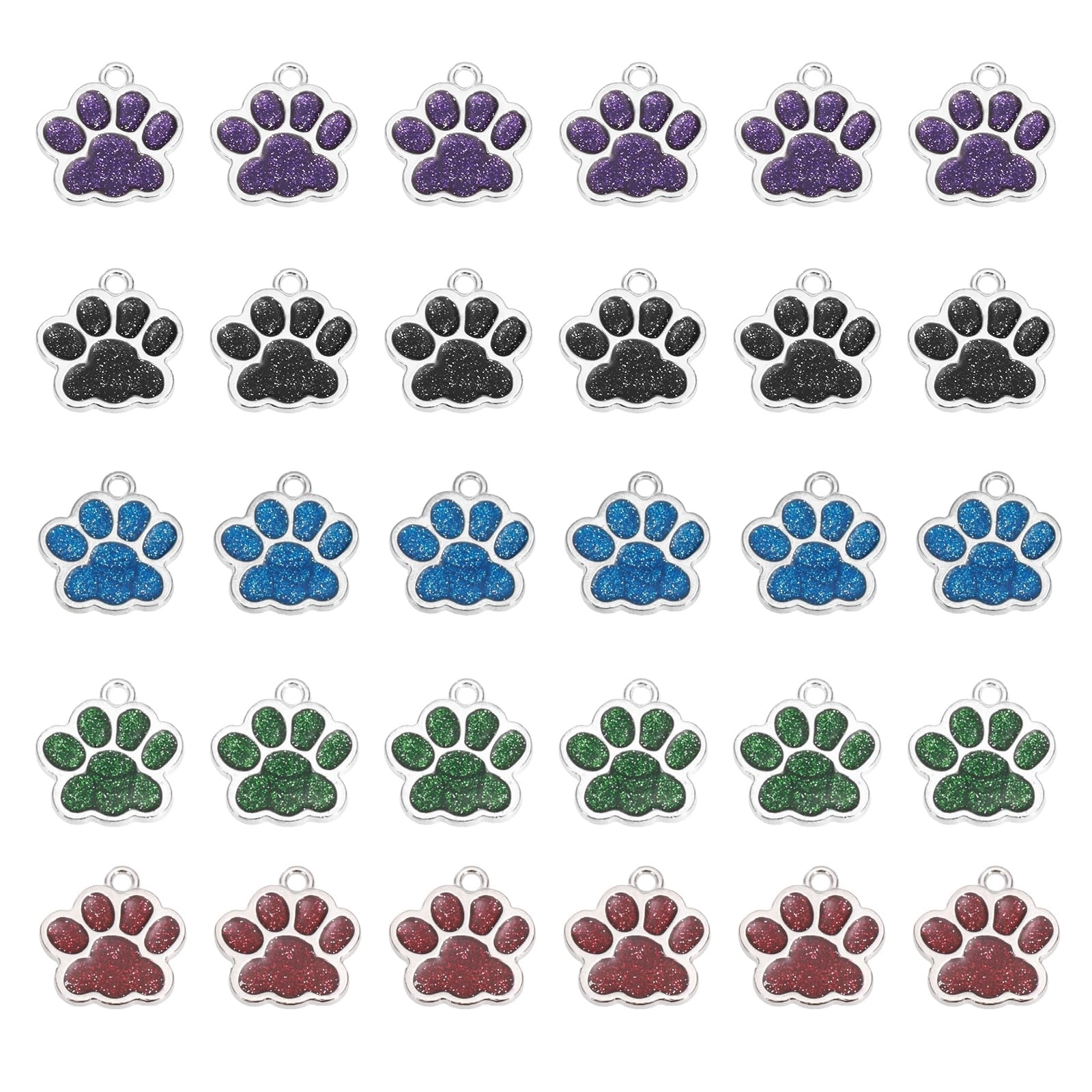 PATIKIL Paw Print Charms - Alloy 50Pcs