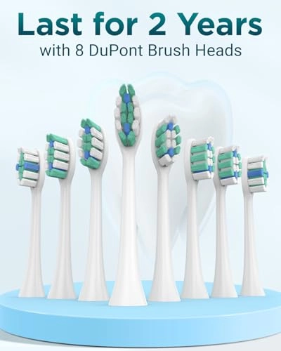 Sonic Electric Toothbrush - 8 Heads Travel Case Light Blue