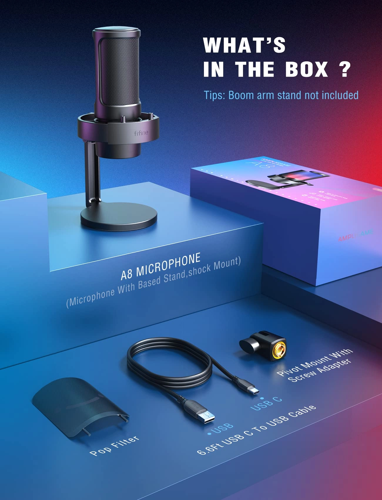 AmpliGame A8 USB Microphone