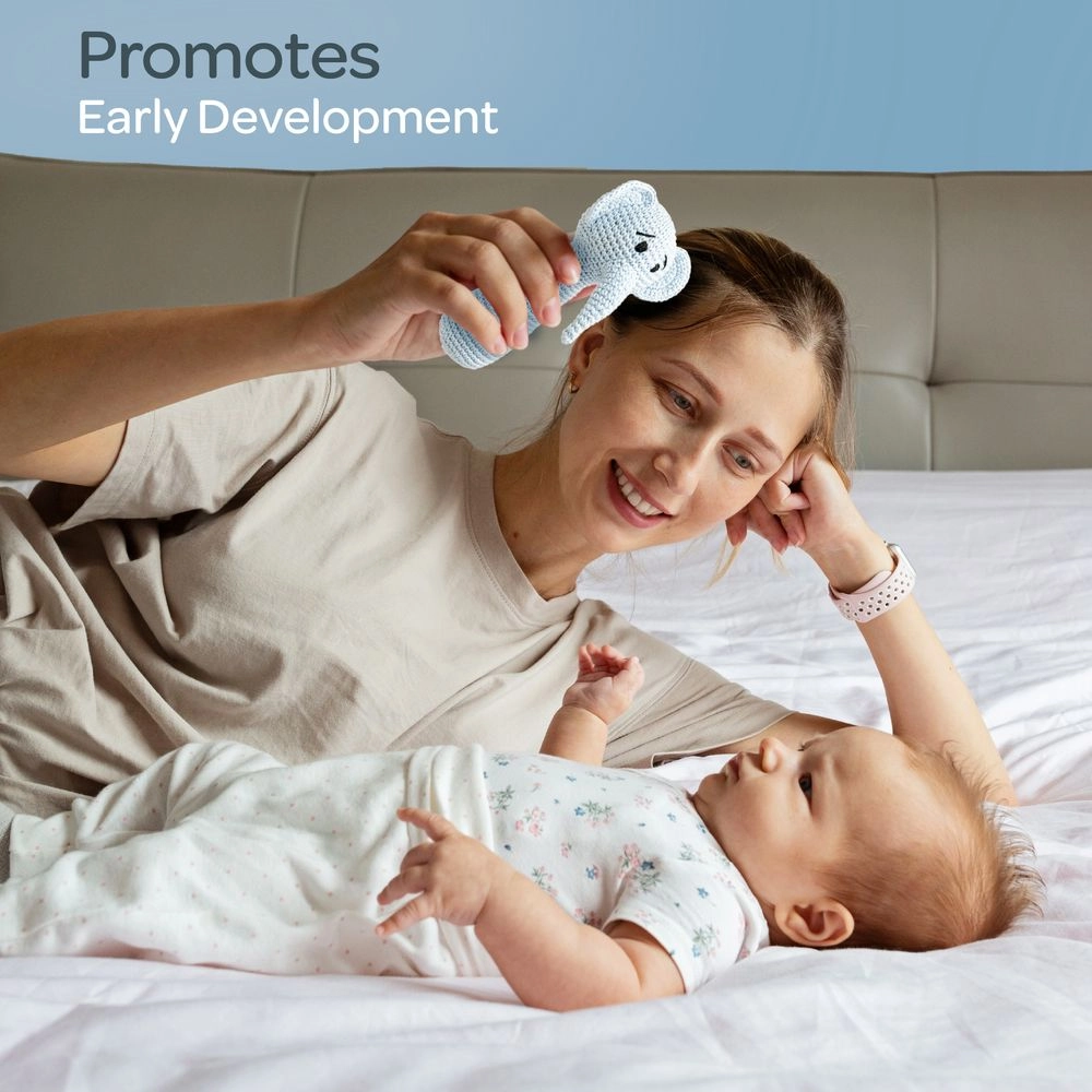 Crochet Ring Rattle Toy - Suitable for 0 month & above premium cotton yarn Tiger