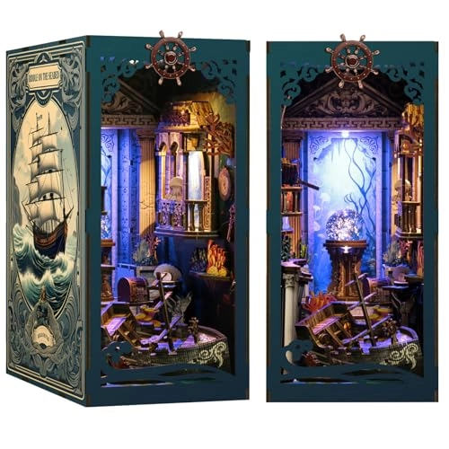 Book Nook Kit - DIY 3D Wooden Puzzle with LED Light and Dust Cover