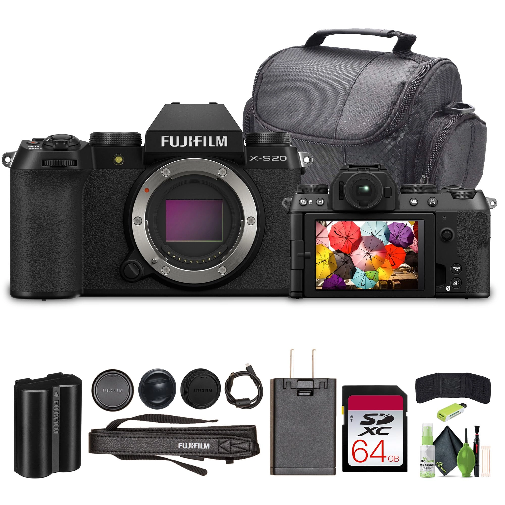 X-S20 + 3-In-1 USB A/C/Micro Card Reader + Hurricane Blower + Cleaning Kit + Handstrap