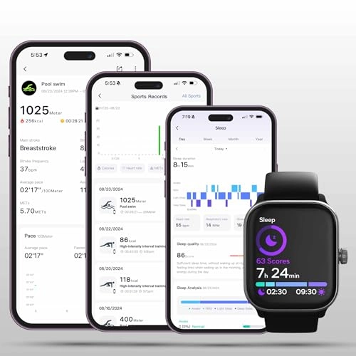 Health Smartwatch 4 - 1.85-inch AMOLED IP68 Waterproof 10+ Days Battery