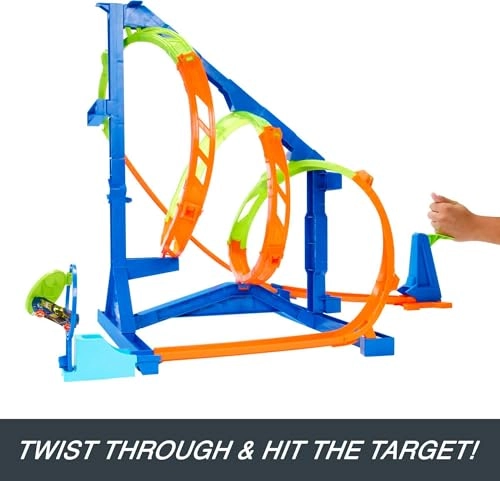 Action Corkscrew Triple Loop Track Set - 1 Toy Car