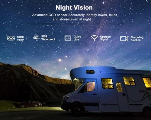 Digital Wireless 2 Backup Camera System - Night vision Wireless + 7’’ DVR Split Monitor - 7 Inches Touch Button