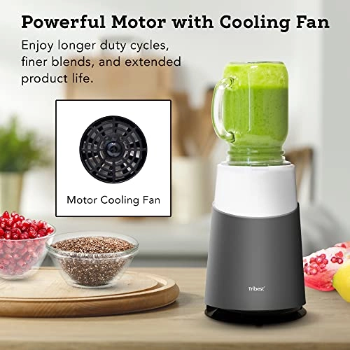 PB-430GY-A - Mason Jar Ready Personal Blender with Mason Jar and Cups