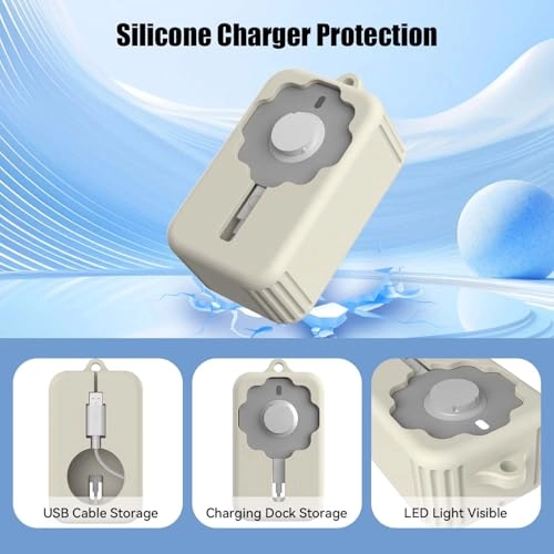 Oura Ring 4 Charger Case - Soft Off-white Keychain