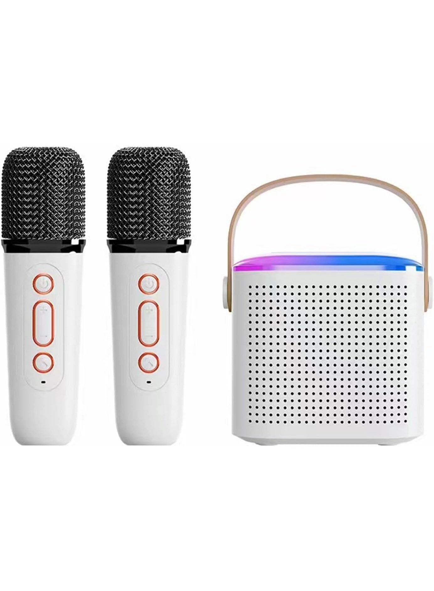 Portable Bluetooth Speaker - 2 handheld, rechargeable wireless microphones