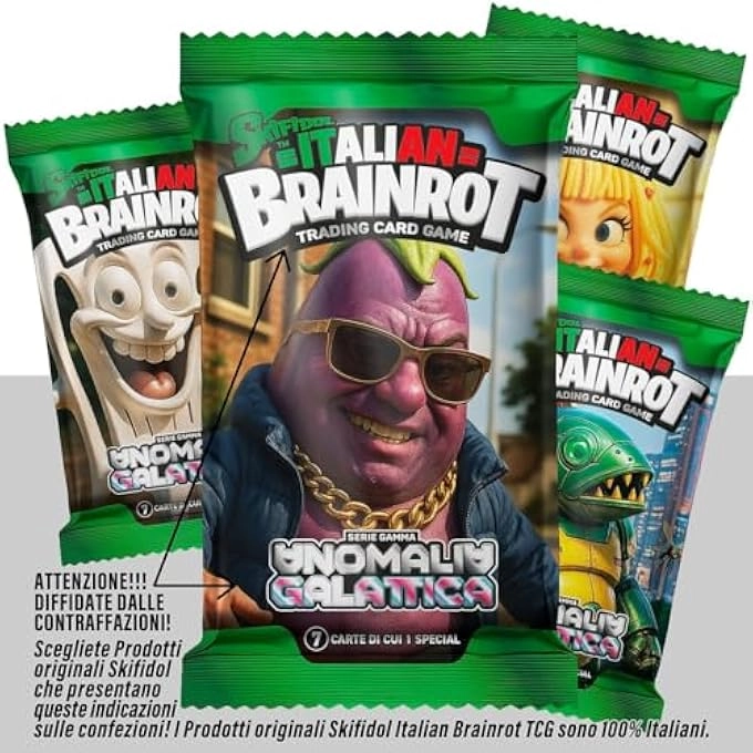 GALACTIC ANOMALY ALBUM - BRAINROT GAMMA SERIES + TRADING CARD GAME BAGS - 5 7 CARDS PER SACHET