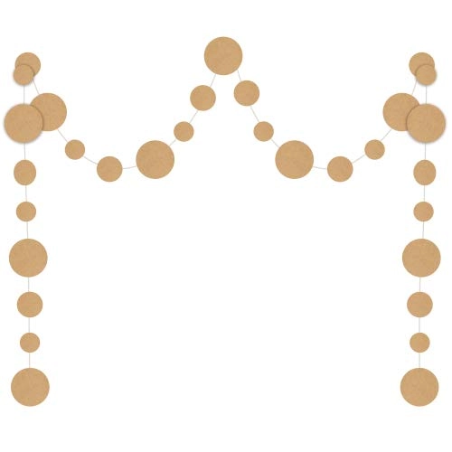 Party Zone Paper Circle Garland - 9in Kraft