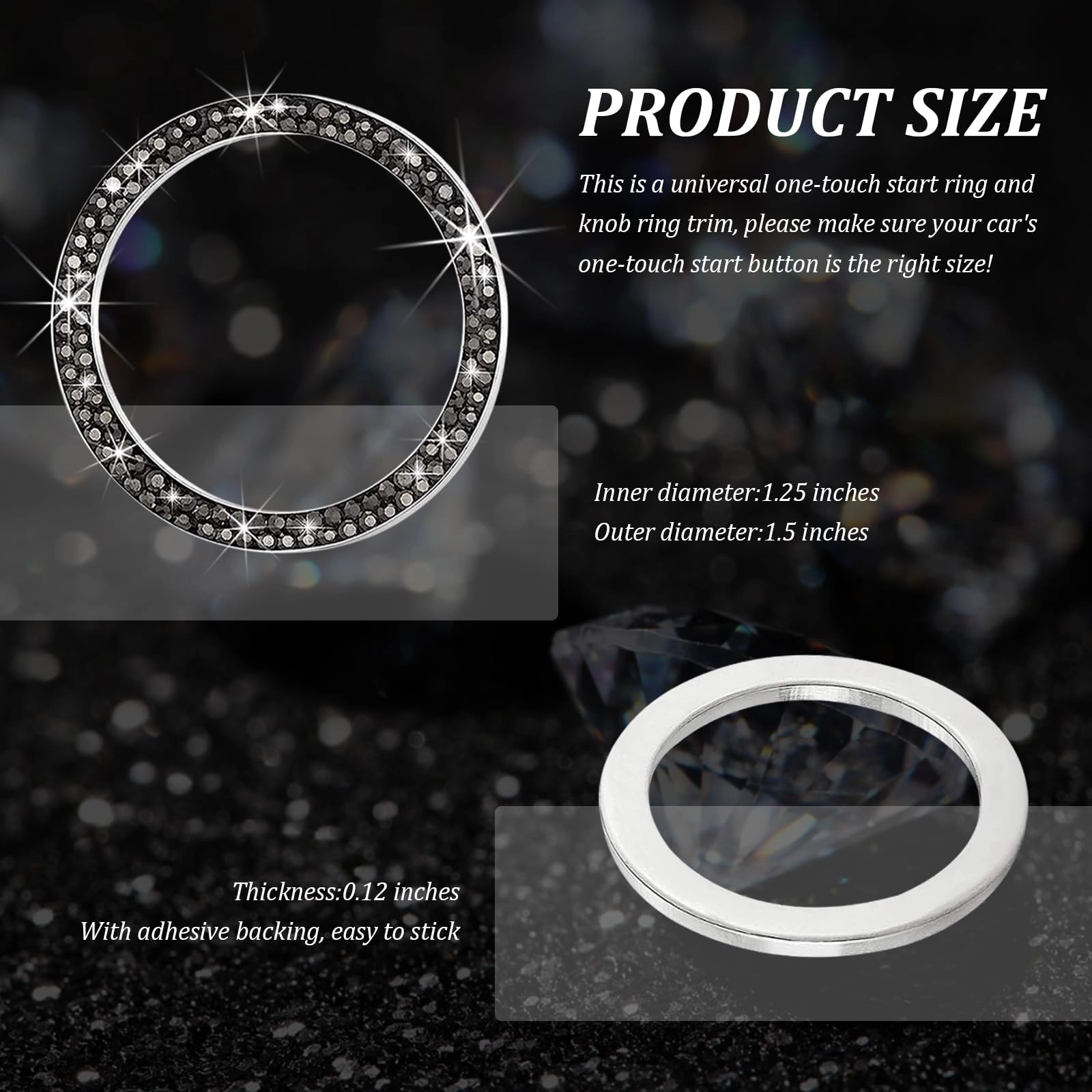 Rhinestone Car Engine Start Ring Decals