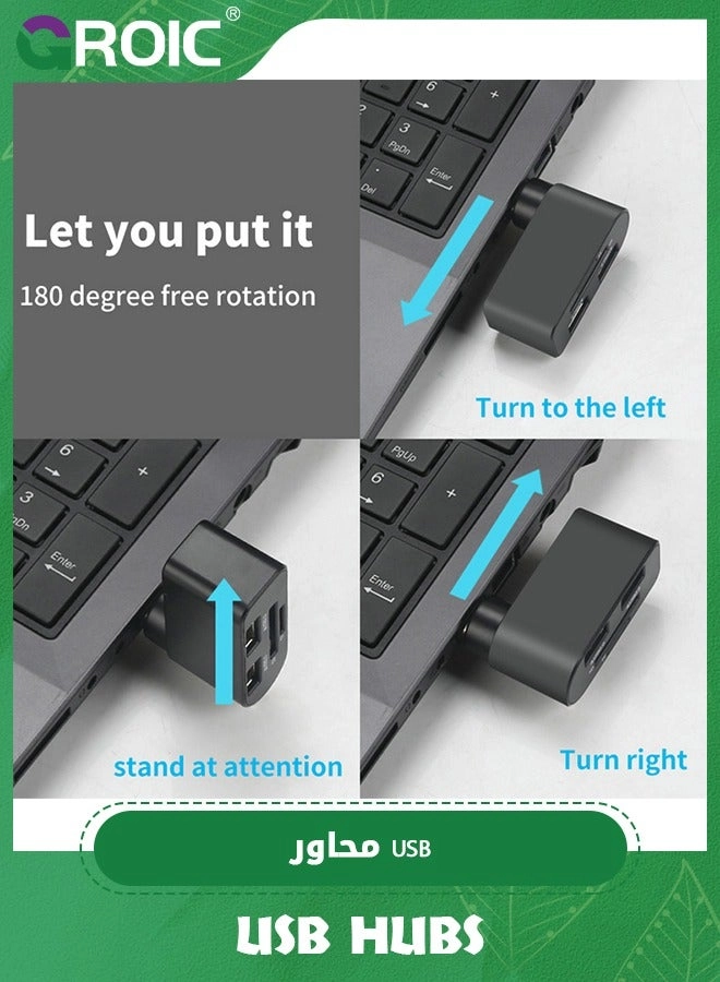 USB Hub - 4 in 1 Rotatable 180 Degrees USB C