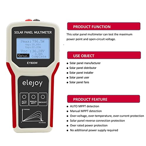 Portable Handheld Photovoltaic Panel Multimeter - LCD Backlight Open Circuit Voltage